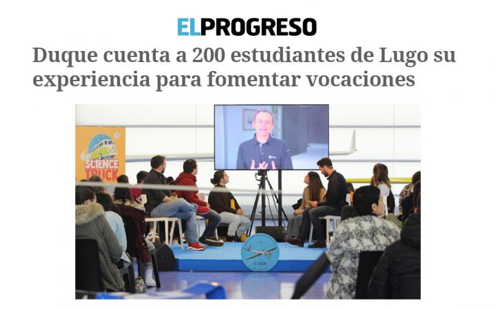 Pedro Duque estudiantes Lugo