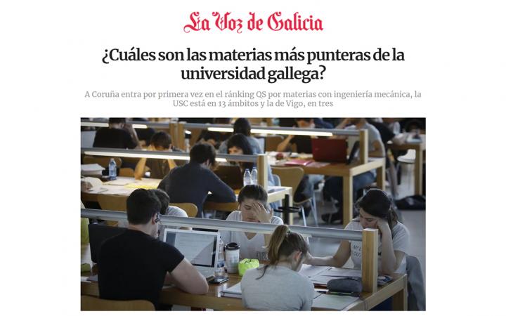 Materias punteras Universidades Galicia