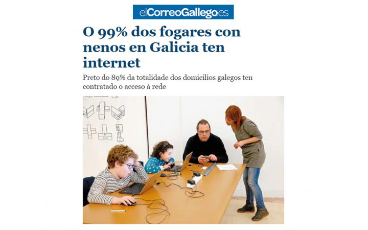 O 99% dos fogares con nenos en Galicia ten Internet