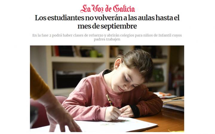 Vuelta a las aulas septiembre Galicia