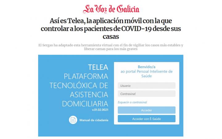 Telea aplicación control pacientes Covid-19 desde casa Galicia
