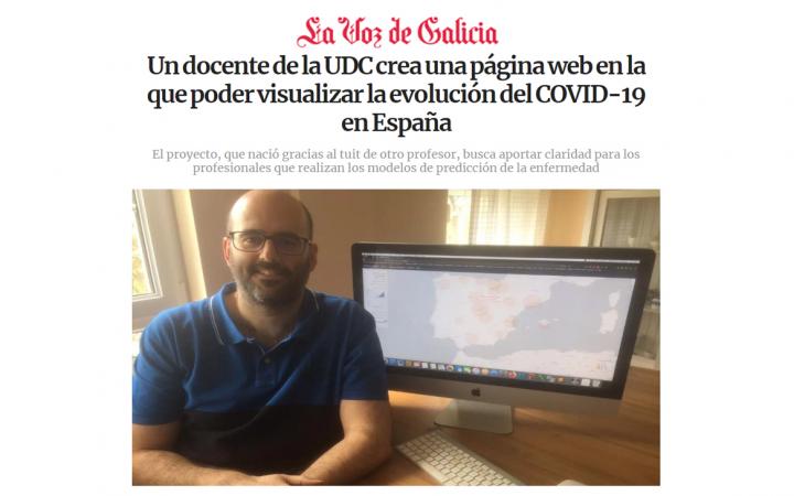 Carlos Fernández-Lozano UDC web evolución Covid-19