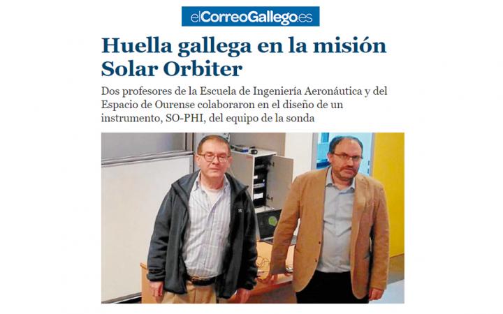 Escuela Aeronáutica y Espacio Ourense Galicia misión solar Orbiter