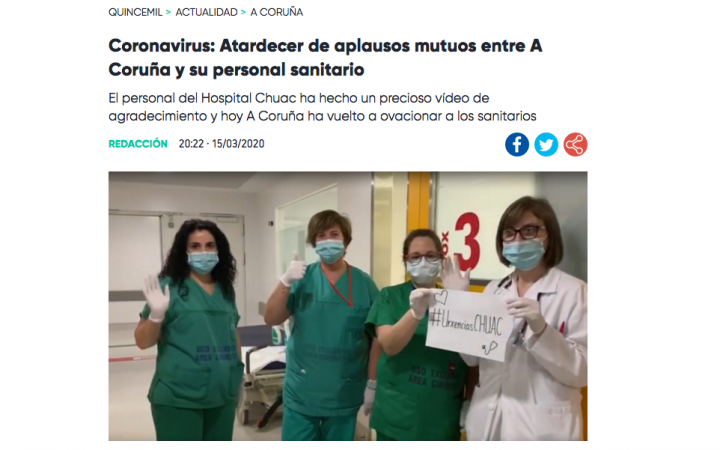 Homenaje personal sanitario A Coruña coronavirus